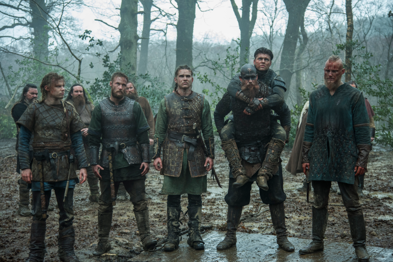 Sigurd (David Lindstrom), Ubbe (Jordan Smith), Hvitserk (Marco Ilsø), Floki (Gustaf Skarsgard), Ivar (Alex Hogh), and Bjorn (Alexander Ludwig) (Photo: Bernard Walsh/History)